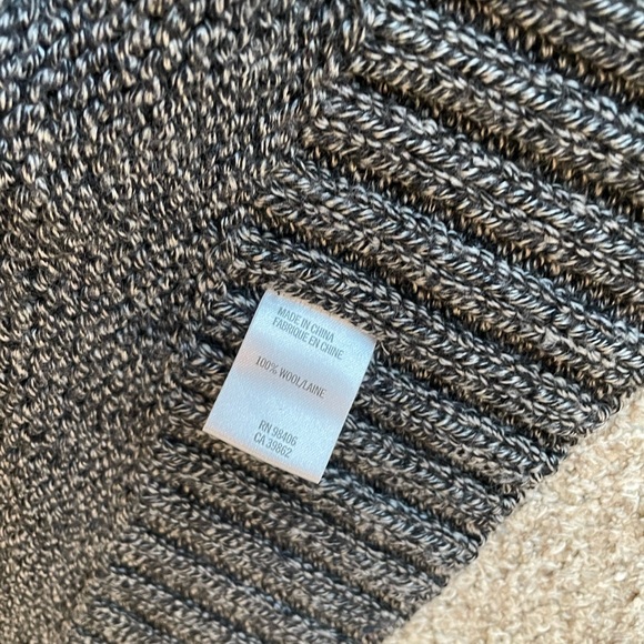 Theory wool sweater cardigan cape bolero black white herringbone small - Picture 4 of 9